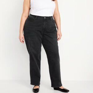 Old Navy, Curvy High-Waisted OG Loose Jeans (Black, New)